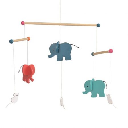 Egmont Toys fa kiságyforgó – elefántok