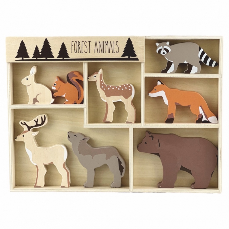 Egmont Toys – Erdei állatok fa játék (8 darab erdei fajáték)