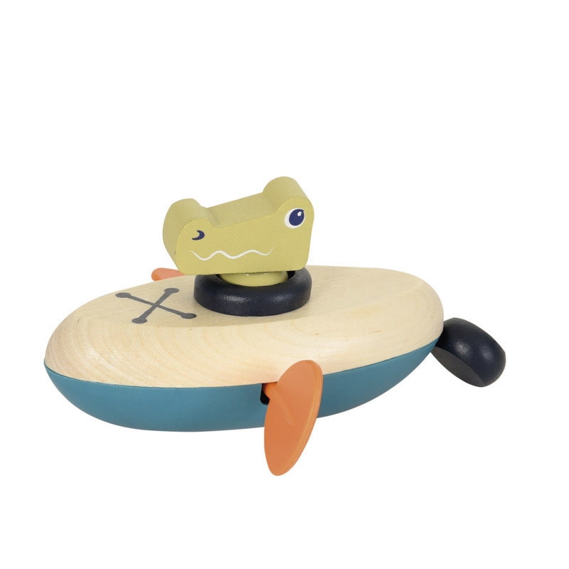 Egmont Toys felhúzható úszó fa játék kenu – Krokodil
