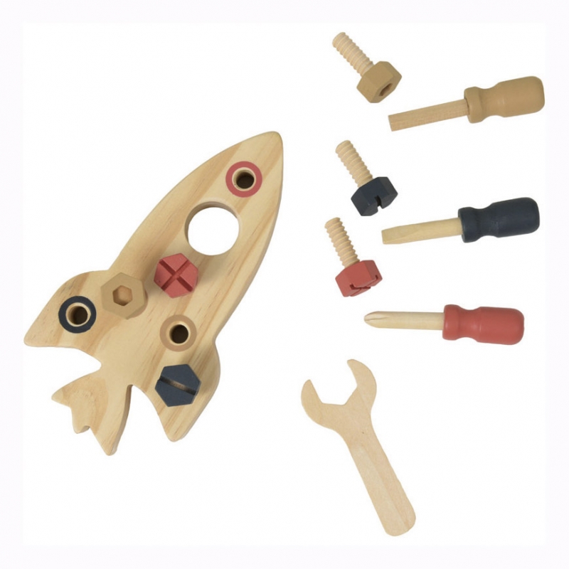 Egmont Toys szerelhető fa játék rakéta szerszámokkal